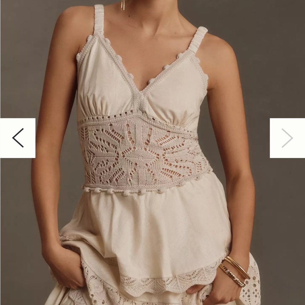 NWT Cecilia Prado Cream Lace ruffle Dress by Anthropologie - Picture 12 of 12